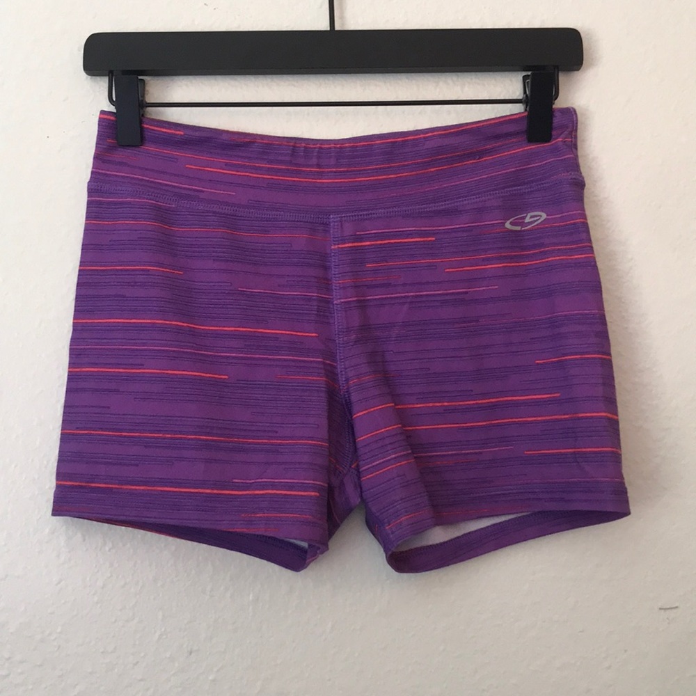 Purple workout shorts